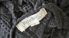 Load image into Gallery viewer, Rebellion Black Lace Sheer Tank Top Blouse LG
