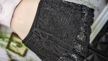 Load image into Gallery viewer, Canclay Black Lace Knit Booty Shorts SM
