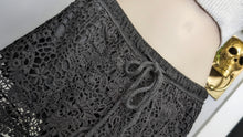 Load image into Gallery viewer, Canclay Black Lace Knit Booty Shorts SM
