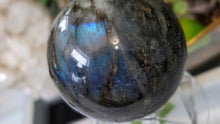 Load image into Gallery viewer, 3" Labradorite Sphere with Plastic Stand

