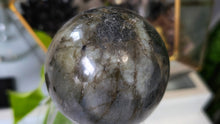 Load image into Gallery viewer, 3" Labradorite Sphere with Plastic Stand
