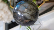 Load image into Gallery viewer, 3" Labradorite Sphere with Plastic Stand

