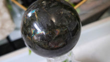 Load image into Gallery viewer, 2.5" Labradorite Sphere with Glass Stand
