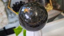 Load image into Gallery viewer, 2.5" Labradorite Sphere with White Stand

