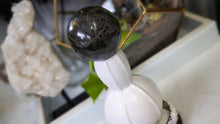 Load image into Gallery viewer, 2.5" Labradorite Sphere with White Stand

