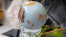 Load image into Gallery viewer, 2" Amazonite Crystal Sphere with Glass Stand
