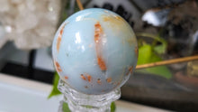 Load image into Gallery viewer, 2" Amazonite Crystal Sphere with Glass Stand
