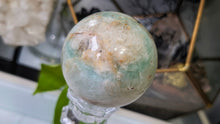 Load image into Gallery viewer, 3" Fluorite Crystal Sphere with Glass Stand
