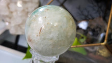 Load image into Gallery viewer, 3" Fluorite Crystal Sphere with Glass Stand
