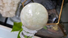 Load image into Gallery viewer, 3" Fluorite Crystal Sphere with Glass Stand
