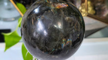 Load image into Gallery viewer, 3.5" Labradorite Sphere with Metal Stand
