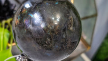 Load image into Gallery viewer, 3" Labradorite Sphere with Metal Stand
