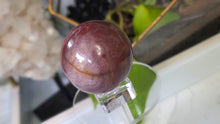 Load image into Gallery viewer, 2" Petrified Wood Fossil Sphere with Glass Stand (chipped corner)
