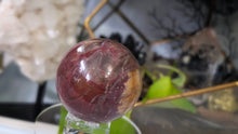 Load image into Gallery viewer, 2" Petrified Wood Fossil Sphere with Glass Stand (chipped corner)
