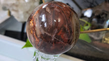 Load image into Gallery viewer, 3" Petrified Wood Fossil Sphere with Glass Stand
