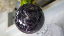 Load image into Gallery viewer, 2.5" Dream Chevron Amethyst Crystal Sphere with Stand
