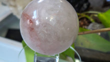 Load image into Gallery viewer, 2.5" Rose Quartz Crystal Sphere with Glass Stand
