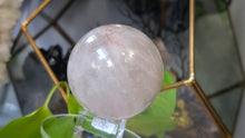 Load image into Gallery viewer, 2.5" Rose Quartz Crystal Sphere with Glass Stand
