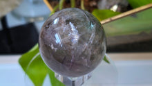 Load image into Gallery viewer, 2" Smokey Rainbow Fluorite Crystal Sphere with Stand
