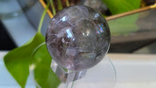 Load image into Gallery viewer, 2" Smokey Rainbow Fluorite Crystal Sphere with Stand
