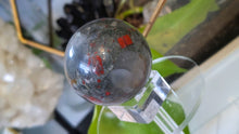 Load image into Gallery viewer, 2" Seftonite Bloodstone Crystal Sphere with Stand
