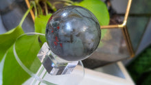 Load image into Gallery viewer, 2" Seftonite Bloodstone Crystal Sphere with Stand
