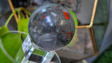 Load image into Gallery viewer, 2" Seftonite Bloodstone Crystal Sphere with Stand

