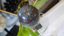 Load image into Gallery viewer, 2" Seftonite Bloodstone Crystal Sphere with Stand
