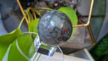 Load image into Gallery viewer, 2" Seftonite Bloodstone Crystal Sphere with Stand
