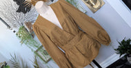 Banana Republic Tan Long Sleeve Blouse Top SM-MD