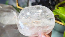 Load image into Gallery viewer, 2" Rose &amp; Clear Quartz Crystal Palmstone
