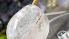 Load image into Gallery viewer, 2" Rose &amp; Clear Quartz Crystal Palmstone

