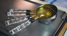Load image into Gallery viewer, Gold &amp; Silver Measuring Cups (one has gold back still-comes off in hot water)
