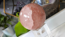 Load image into Gallery viewer, 3" Sheen Strawberry Quartz Crystal Sphere with Stand
