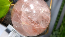 Load image into Gallery viewer, 3" Sheen Strawberry Quartz Crystal Sphere with Stand
