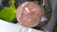Load image into Gallery viewer, 3" Sheen Strawberry Quartz Crystal Sphere with Stand
