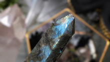 Load image into Gallery viewer, 7" Labradorite Flash Crystal Tower (chipped tip)

