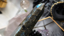 Load image into Gallery viewer, 7" Labradorite Flash Crystal Tower (chipped tip)
