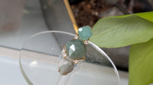 Load image into Gallery viewer, Faceted Green Aventurine &amp; Agate Crystal Ring sz6
