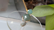 Faceted Green Aventurine & Agate Crystal Ring sz6