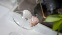 Load image into Gallery viewer, Rainbow &amp; Peach Moonstone Crystal Adjustable Rings 2pcs
