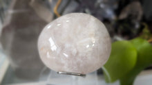 Load image into Gallery viewer, 3" Rose Quartz Crystal Palmstone (stand not Included)
