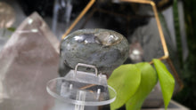 Load image into Gallery viewer, 3" Labradorite Crystal Palmstone (stand not Included)
