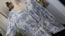 Load image into Gallery viewer, Sienna Sky Cornflower Blue Paisley Blouse LG
