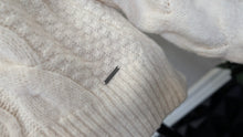 Load image into Gallery viewer, Abercrombie &amp; Fitch Ivory Lantern Sleeve Cable Knit Sweater SM
