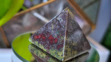 Load image into Gallery viewer, 1.5" Dragon Blood Jasper Stone Pyramid
