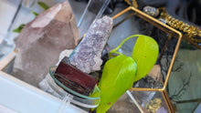 Load image into Gallery viewer, 4" Amethyst Crystal Cluster on Wood Stand
