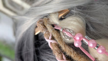 Load image into Gallery viewer, Pink &amp; Tan Dread Lock Hair Clip Extensions (1pc)
