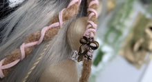 Load image into Gallery viewer, Pink &amp; Tan Dread Lock Hair Clip Extensions (1pc)

