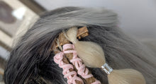 Load image into Gallery viewer, Pink &amp; Tan Dread Lock Hair Clip Extensions (1pc)
